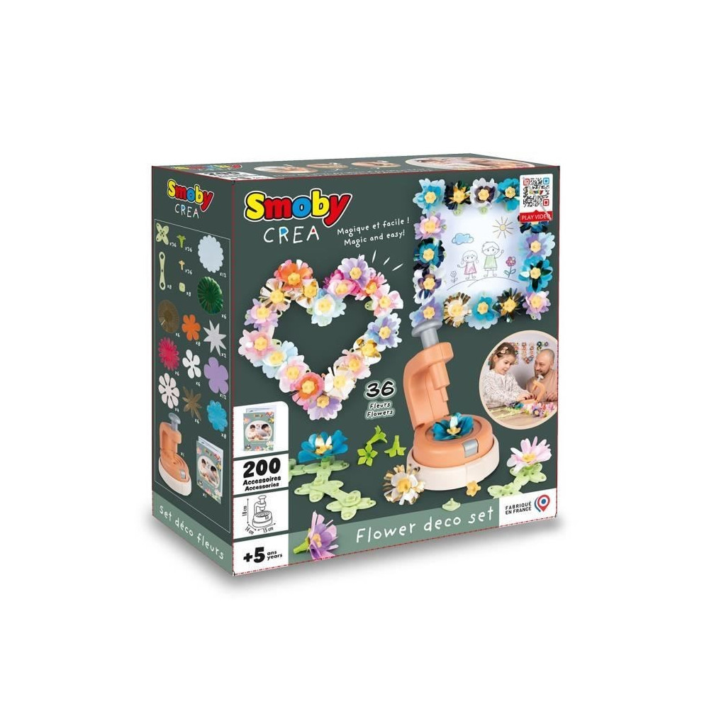 Smoby - Loisirs créatif - Set de création fleurs objets décoratifs