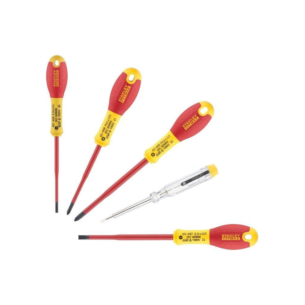 Jeu de 5 Tournevis - STANLEY FATMAX - XTHT0-62692 - Slim Isolés 1000V