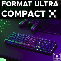 Clavier Gamer - The G-Lab - KEYZ HYDROGEN - 60% Format Compact - Rétr