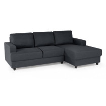 Canapé d'angle droit 4 places Paul - Tissu gris anthracite - L 215 x