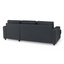 Canapé d'angle droit 4 places Paul - Tissu gris anthracite - L 215 x