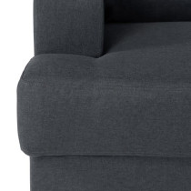 Canapé d'angle droit 4 places Paul - Tissu gris anthracite - L 215 x