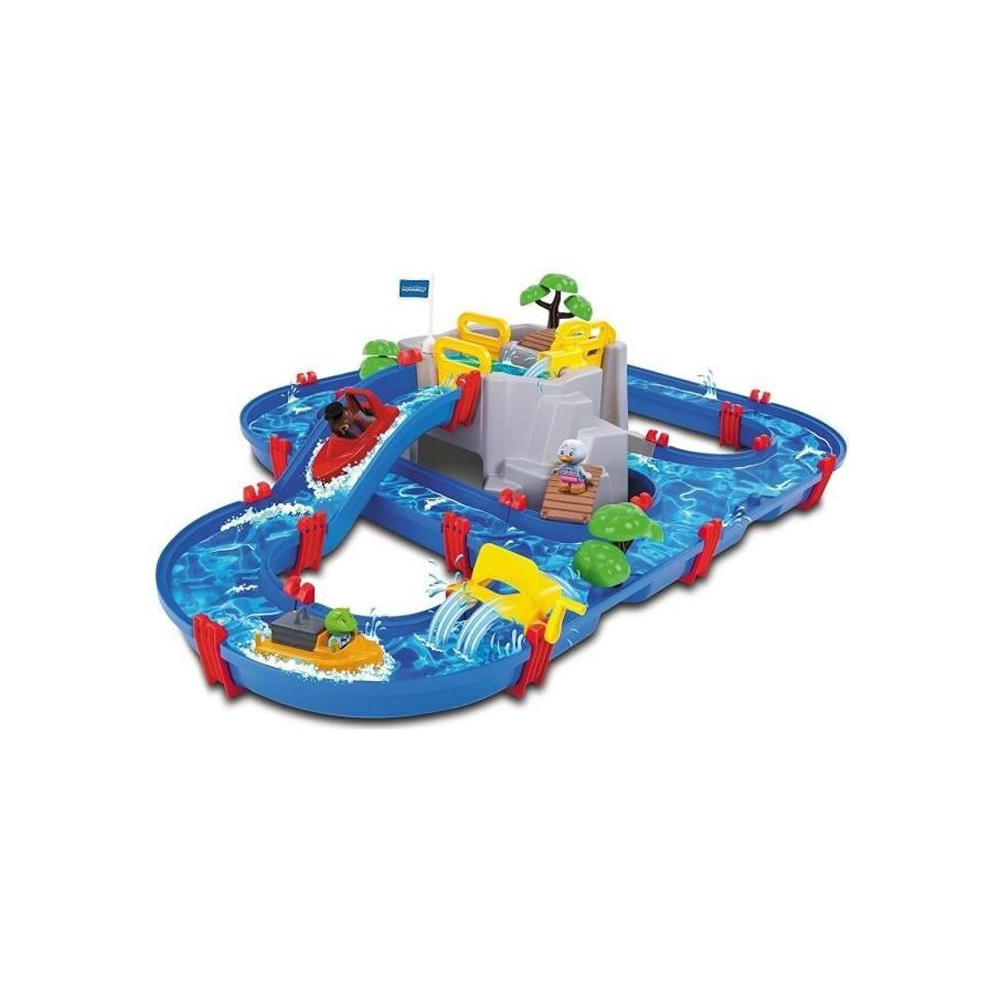Smoby - Circuit de jeu d'eau AquaPlay - Mountain Lake - 2 bâteaux + 3