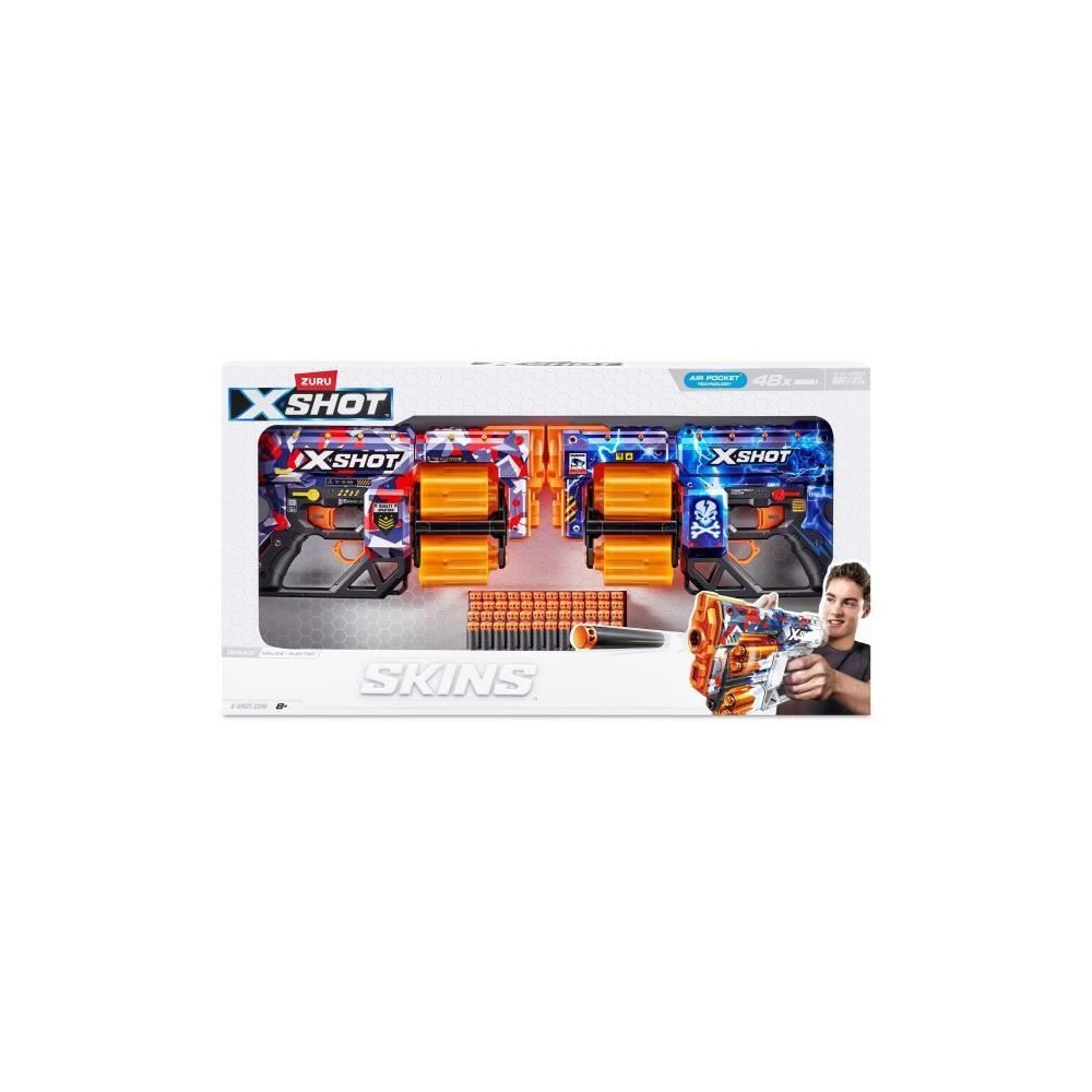 Pack Blasters - ZURU - XSHOT Skins Dread 2PK - Blasters double canon r